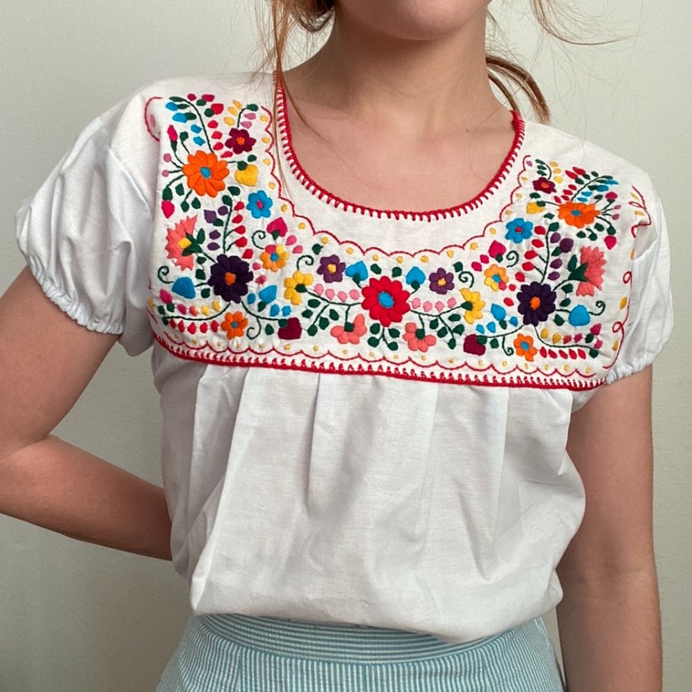 handmade vintage 70’s embroidered top